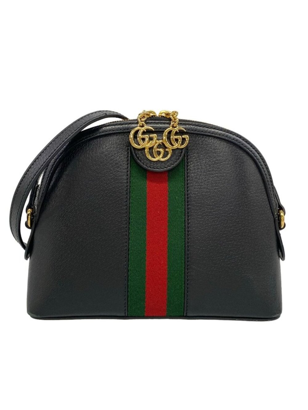Gucci Shoulder Bag Ophidia Sherry Black Green Red Leather
